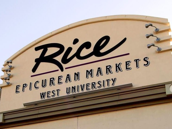 Rice Epicurean Markets, West University, sign