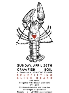 Lenoir crawfish boil fundraiser for Power Heard Austin Food for Life
