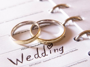 wedding planner, wedding rings, calendar