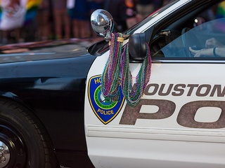 Houston Pride 2015 police car beads