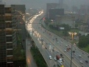 Houston rain Galleria area traffic dark skies May 2013 RUN FLAT