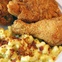 Fried chicken and macaroni and cheese at Pecan Lodge at the Dallas Farmers Market
