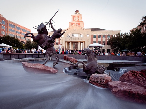 Sugar Land, Town Square, sculpture, fountain