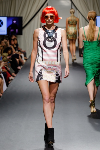 A look from Staci Henderson's closet and red wig at Fashion X Houston