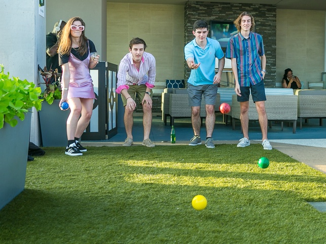 Tom Grant, Connor Grace, Joel Izzedin, Bella Grant at CultureMap Country Club Social