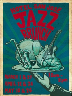 poster for jazz brunch at hotel san jose