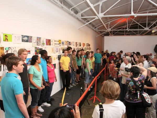 News_DiverseWorks_Luck of the Draw_crowd_singing
