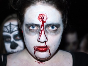 Austin Photo Set: News_Zombie Ball_Oct 2011_bullet hole