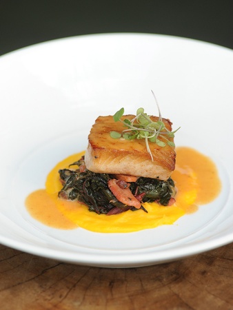 Monarch, sautéed salmon