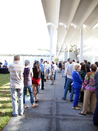 Philip Glass concert, December 2012, line, crowd, The Menil