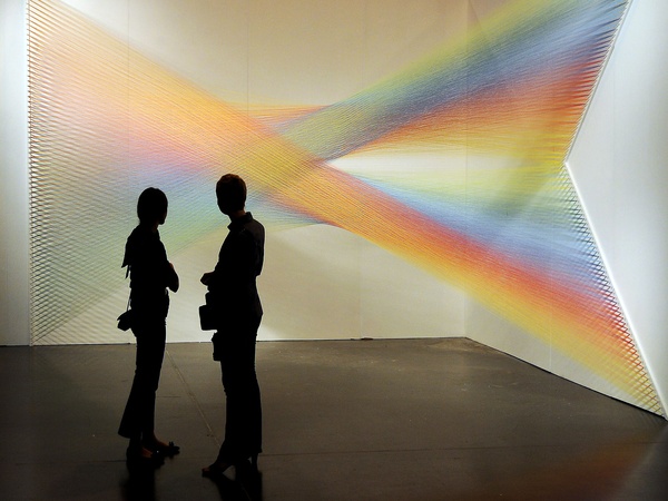 Houston Fine Arts Fair, artwork, September 2012, strings of light