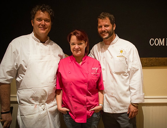 Jeffery Hobbs, Janice Provost, Chad Houser at Cafe Momentum dinner at Sissy's Southern Kitchen & Bar