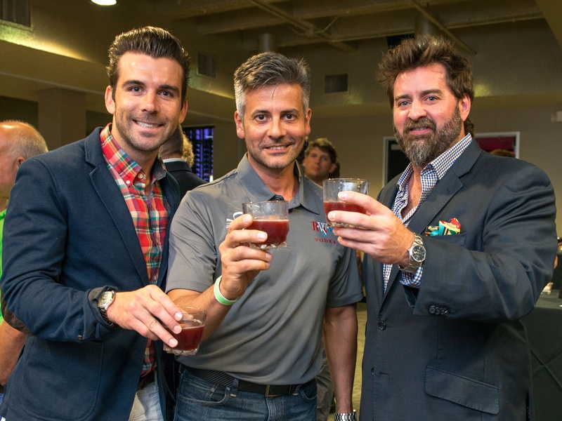 2 Mike Chabala, from left, Robert Federowicz and Tod Eason at the Crafted mixology contest at Mr. Peeples July 2014