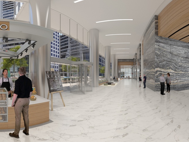 Capitol Tower lobby in VR rendering