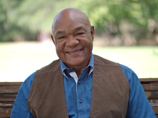 Houston, George Foreman Butcher Shop, George Foreman close up, July 2015