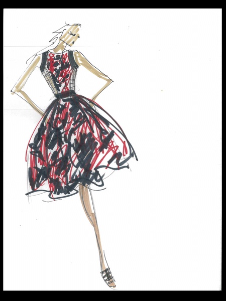 Clifford, Fashion Week, sketches, Carmen Marc Valvo, September 2012