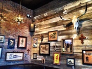 Stars, wooden stripes and Dia de los Muerto's art at Pistolero's