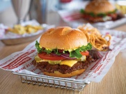 Smashburger hamburger with fries