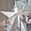 Newsprint star, holiday decorations
