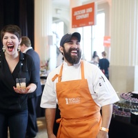 News, Taste of the Nation, Sept. 2015, Victoria Dearmond, left, and chef Lyle Bento