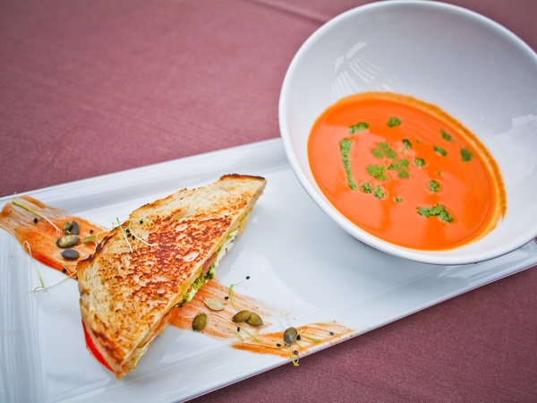 Roots Bistro, March 2013, lunch menu, soup and sandwich