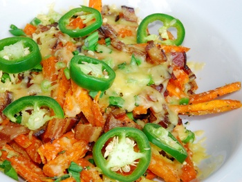Loaded sweet potato fries at Company Cafe in Dallas