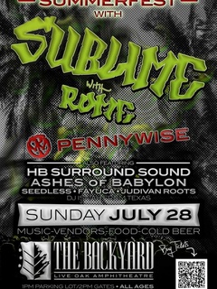 Summerfest 2013 at the Backyard poster with Sublime