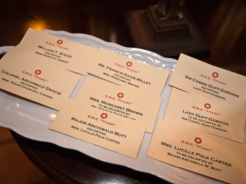 News_Mark Hanna_Titanic dinner_April 2012_place cards