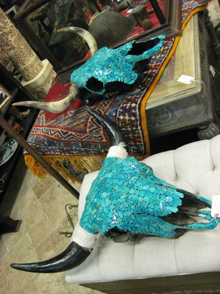 The Revolving Vault, turqooise mosaic steer skulls, September 2012