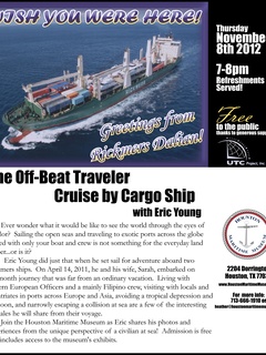 Lecture: "The Off-Beat Traveler: Cruise by Cargo Ship with Eric Young"