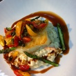 Wedding food trends, February 2013, Seared Sea Bass over Brie & Asiago Risotto, asparagus