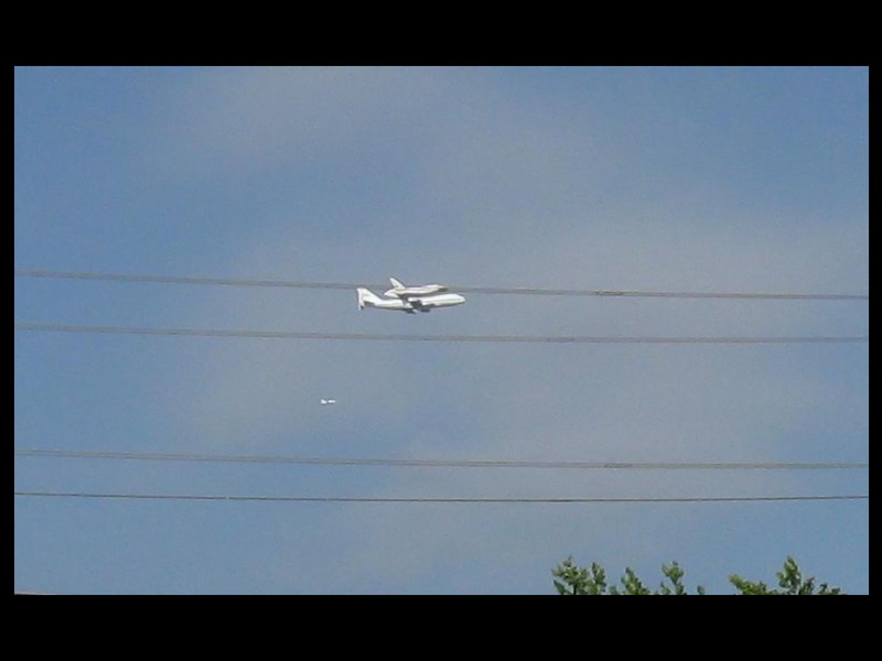 Space Shuttle Endeavor, flyover, telephone lines, September 2012
