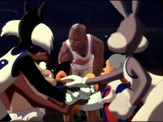 Michael Jordan with the Looney Tunes in Space Jam