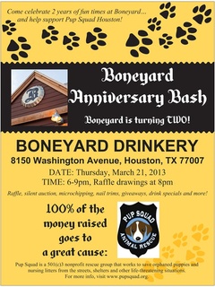 Boneyard Anniversary Bash benefiting Pup Squad