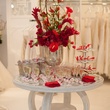 2679, Austin Scarlett trunk show at Mia Bridal, December 2012, floral arrangement, champagne