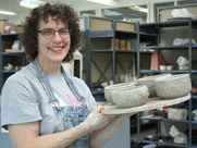 Empty Bowls Houston May 2013  Karen Fiscus with Bowls