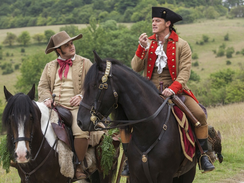 Josh Gad and Luke Evans in Beauty and the Beast
