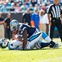 Dallas Cowboy Josh Brent sacks Carolina Panther Cam Newton