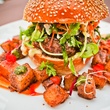 Roots Bistro, March 2013, lunch menu, hamburger, burger, longhorn burger