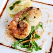 Seafood duo with tandoori shrimp, scallops and Meyer lemon