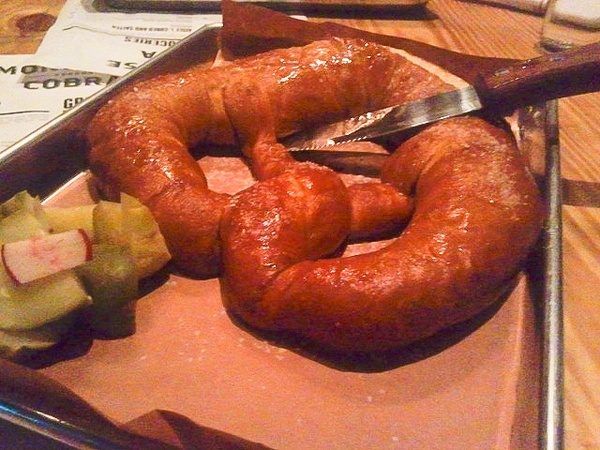 Mongoose vs. Cobra, giant pretzel