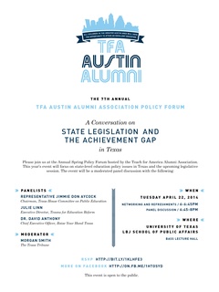invite to seventh annual 2014 TFA Policy Forum