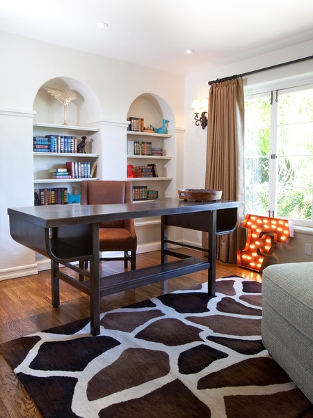 7, Laura U Interior Design Studio, Houston,  Destination Interiors,  Hollywood Hills, office, study