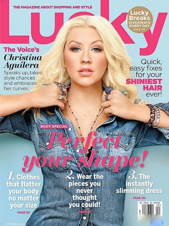 Deville Fine Jewelry, Christina Aguilera, September 2012, Lucky Magazine, cover, October 2012