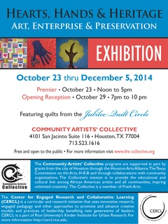 Community Artists' Collective art opening reception: "Hearts, Hands and Heritage: Art, Enterprise & Preservation"