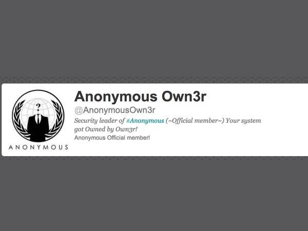 Anonymous Own3r, hacker, twitter