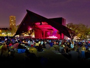 Miller Outdoor Theater crowd venue at night