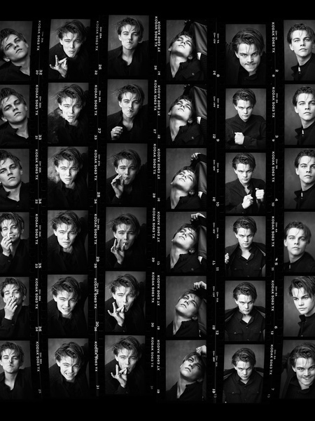 News_Greg Gorman_Leonardo Di Caprio_contact sheet