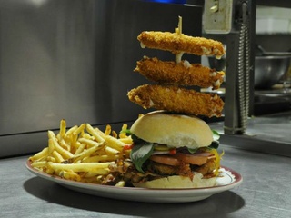 Stacked burger, Maple Leaf Diner