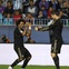 soccer players, dancing